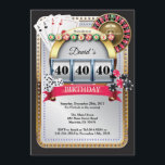 Casino Poker Playing Card Birthday Invitation<br><div class="desc">Poker Playing Card Casino Gold birthday invitation. Casino theme gold glitter invite,  18th 20th 21st 30th 40th 50th 60th 70th 80th 90th 100th,  Any age. For further customization,  please click the "Customize it" button and use our design tool to modify this template.</div>