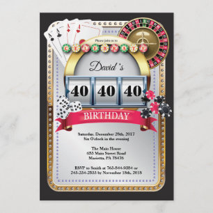 Casino Poker Playing Card Birthday Invitation
