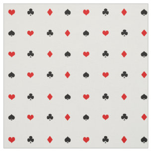 Casino Poker Playing Card Symbols Pattern Fabric