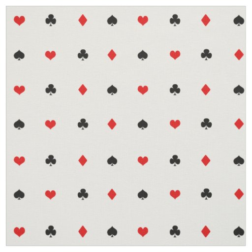 Casino Poker Playing Card Symbols Pattern Fabric