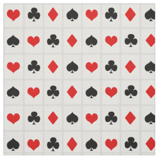Casino Poker Playing Card Symbols Pattern Fabric
