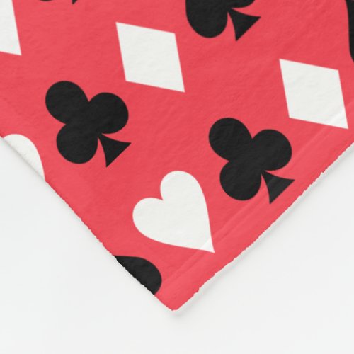 Casino Poker Playing Card Symbols Pattern Fleece Blanket