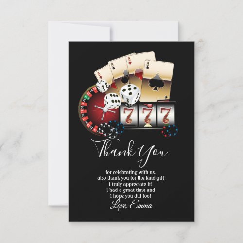 casino poker thank you card