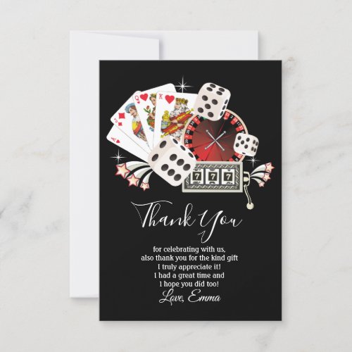 casino poker thank you card