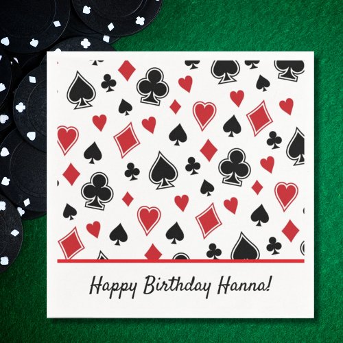 Casino Poker Theme Card Shark Birthday Napkins
