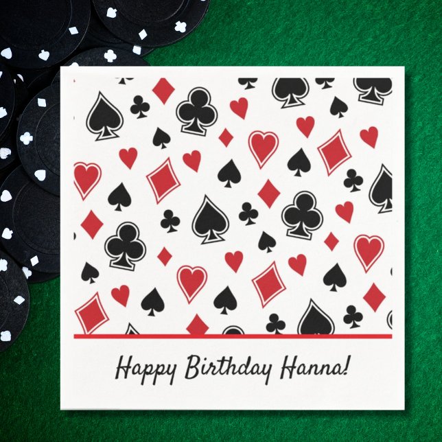 Casino Poker Theme Card Shark Birthday Napkins (Creator Uploaded)