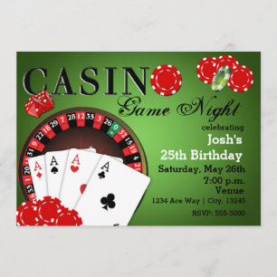 CASINO Poker Vegas Party Birthday Invitations