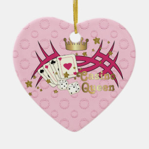 Casino Queen Ceramic Ornament