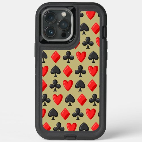 Casino Red Black and Gold Card Suit Gambling   iPhone 13 Pro Max Case