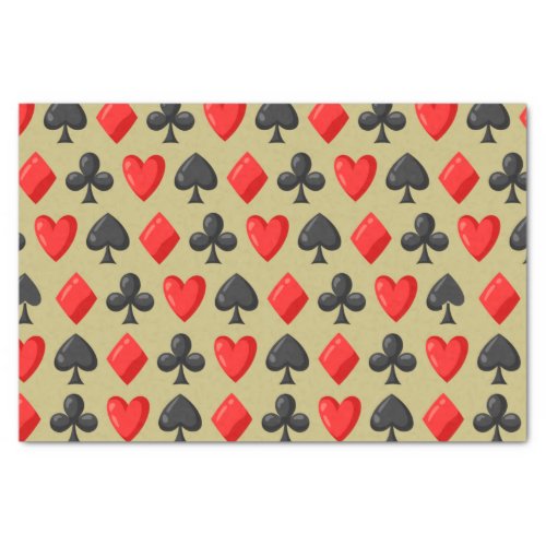 Casino Red Black and Gold Card Suit Gambling   Tissue Paper