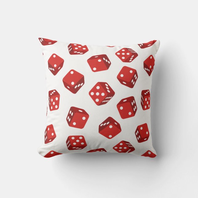 Casino Red Dice Craps Game Throw Pillow (Front)