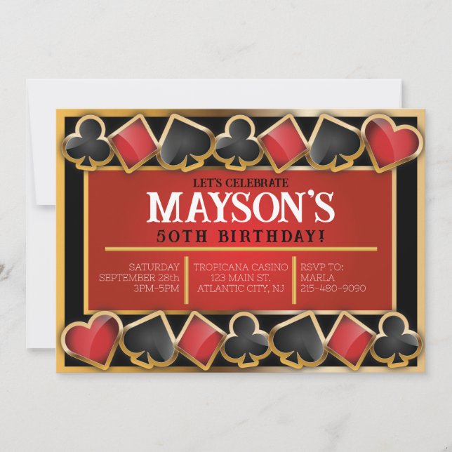 CASINO Resort Cards Birthday Party Invitation (Front)