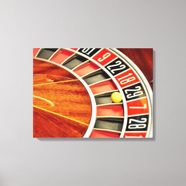 casino roulette wheel ball number 29 gambling canvas print (Front)