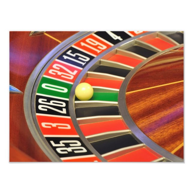 casino roulette wheel ball number zero gambling photo print (Front)