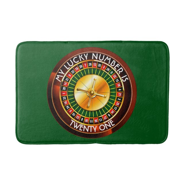 Casino Roulette Wheel With Your Lucky Number Bathroom Mat (Front)