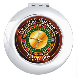 Casino Roulette Wheel With Your Lucky Number Compact Mirror