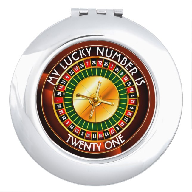 Casino Roulette Wheel With Your Lucky Number Compact Mirror (Front)