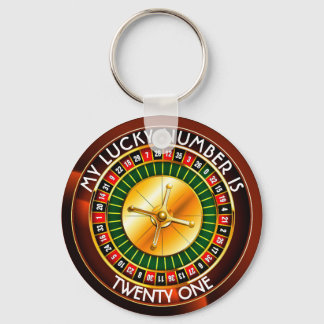 Casino Roulette Wheel With Your Lucky Number Keychain