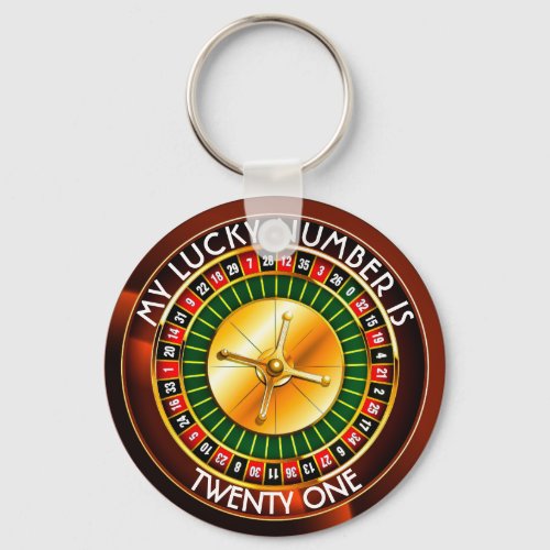 Casino Roulette Wheel With Your Lucky Number Keychain