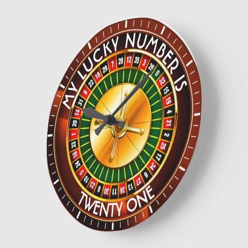 Casino Roulette Wheel With Your Lucky Number Large Clock | Zazzle
