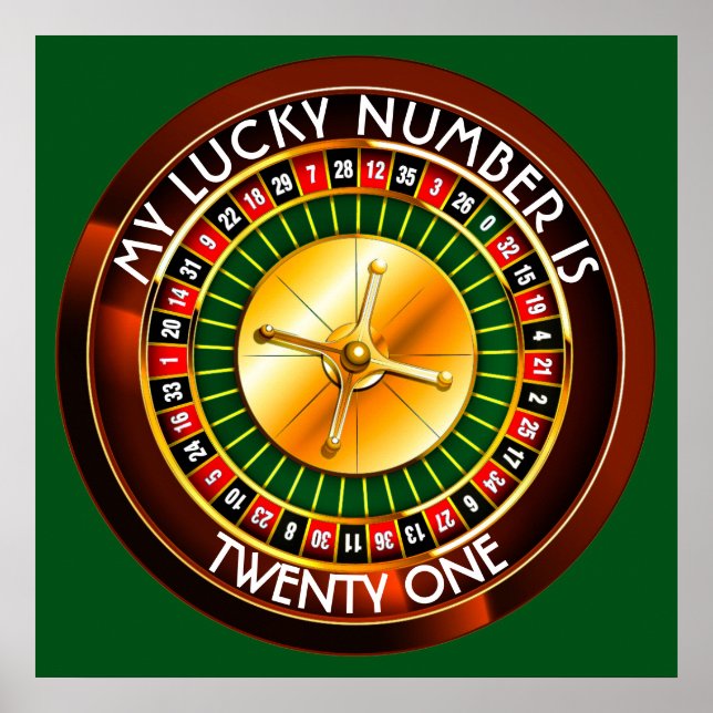 Casino Roulette Wheel With Your Lucky Number Poster (Front)
