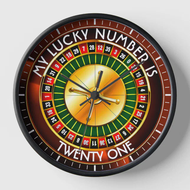 Casino Roulette With Your Lucky Number Wheel Clock | Zazzle