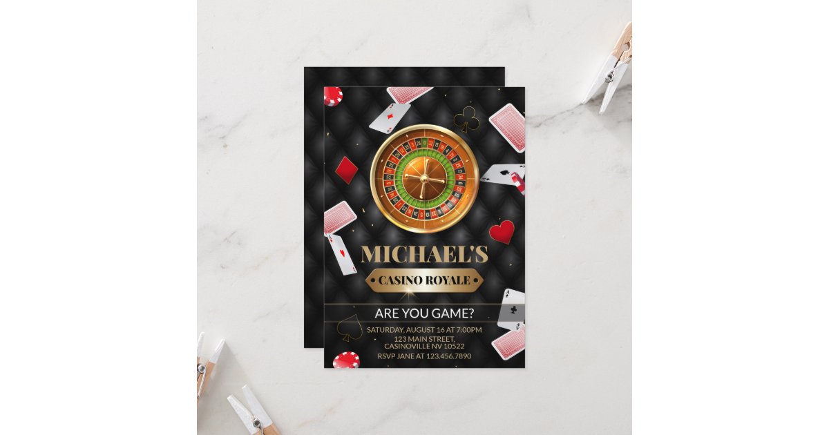 Casino Royale Birthday Invitation Zazzle