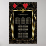 Casino Royale Gold Art Deco Wedding Seating Chart at Zazzle
