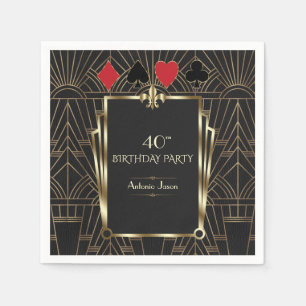 Casino Royale Poker 40th Birthday Party Napkins