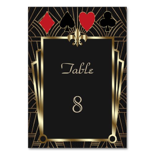 Casino Royale Poker 40th Birthday Party Table Number