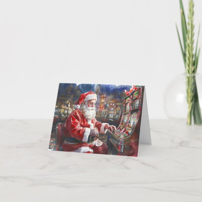 Casino Santa Christmas Card (Front)