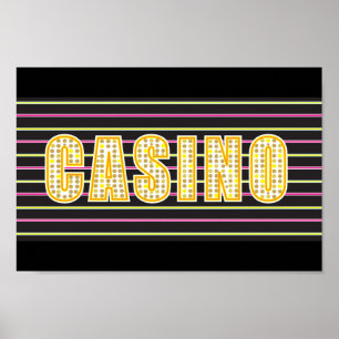 Casino Sign with Neon Polka Dot Letters