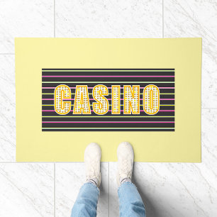 Casino Sign with Neon Polka Dot Letters Doormat