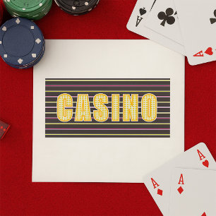 Casino Sign with Neon Polka Dot Letters Napkins