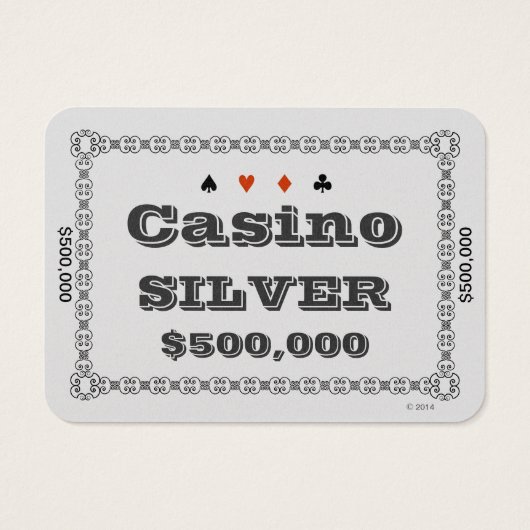 Casino ~SILVER~ Poker Chip Plaque $500K (100ct) (Back)