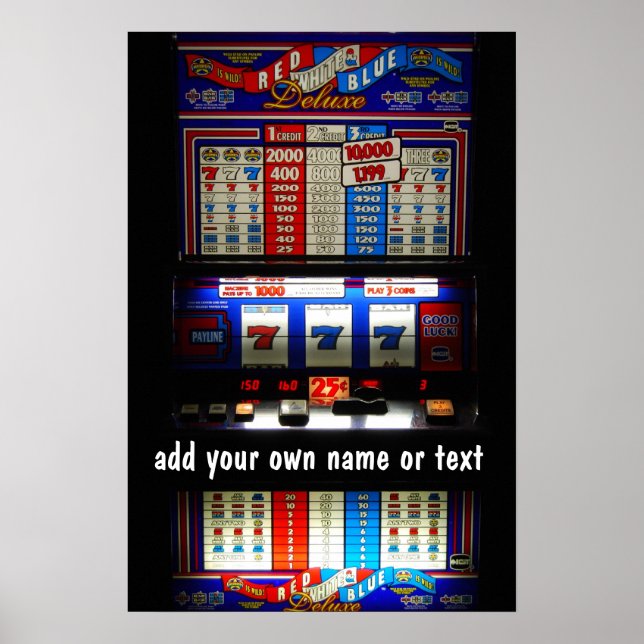 Casino Slot Machine Lucky 7  Personalized Poster (Front)
