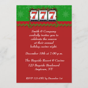 Casino Slots Holiday Invitation