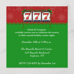 Casino Slots Holiday Party Invitation