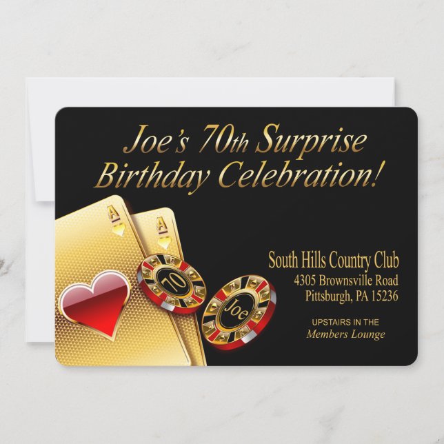 Casino Style Party ASK ME TO PUT NAMES IN CHIPS Invitation (Front)