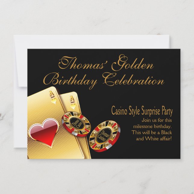 Casino Style Party ASK ME TO PUT NAMES IN CHIPS Invitation (Front)