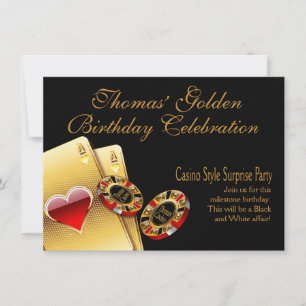 Casino Style Party ASK ME TO PUT NAMES IN CHIPS Invitation