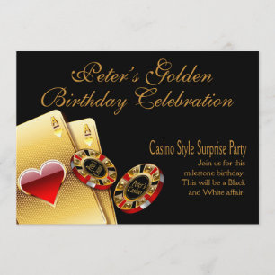 Casino Style Party ASK ME TO PUT NAMES IN CHIPS Invitation