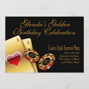 Casino Style Party ASK ME TO PUT NAMES IN CHIPS Invitation