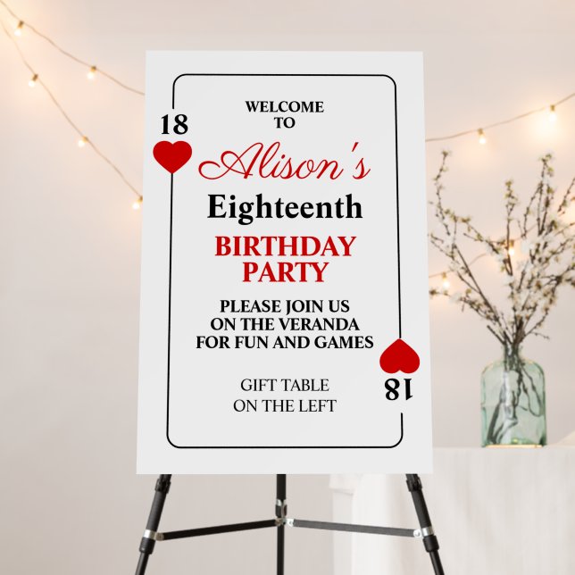 Casino Theme Birthday Party Foam Board Sign (In Situ (Stand))