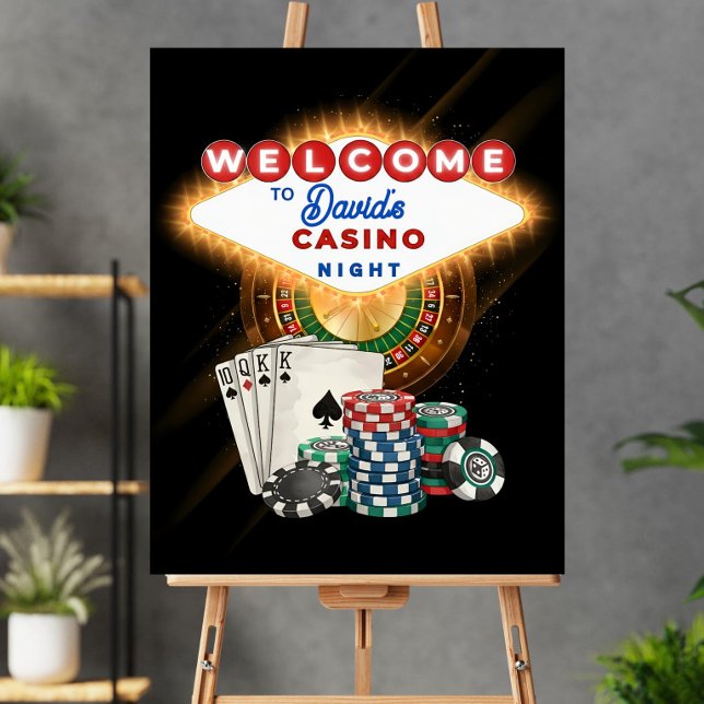 Casino Theme Birthday Welcome Sign Template, Roule (Creator Uploaded)