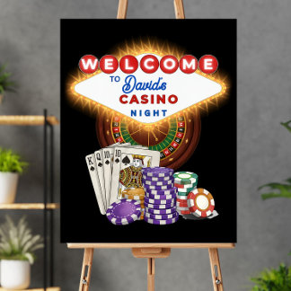 Casino Theme Birthday Welcome Sign Template, Roule
