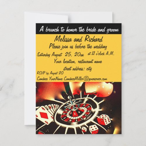 Casino Theme Brunch for Bride and Groom Invitation