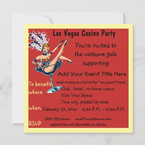 Casino Theme Gala Fundraiser Invitation