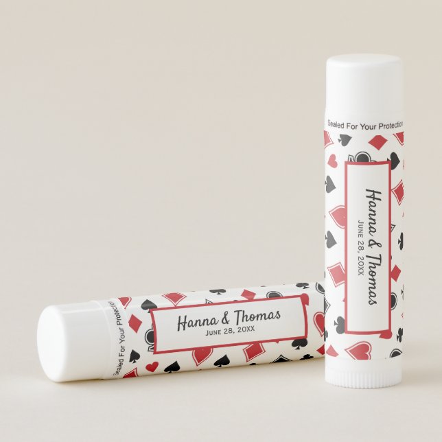 Casino Theme Las Vegas Wedding Lip Balm (Front)