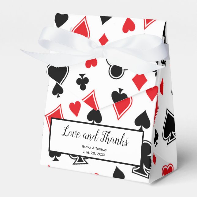 Casino Theme Las Vegas Wedding Thank You Favor Boxes (Front Side)